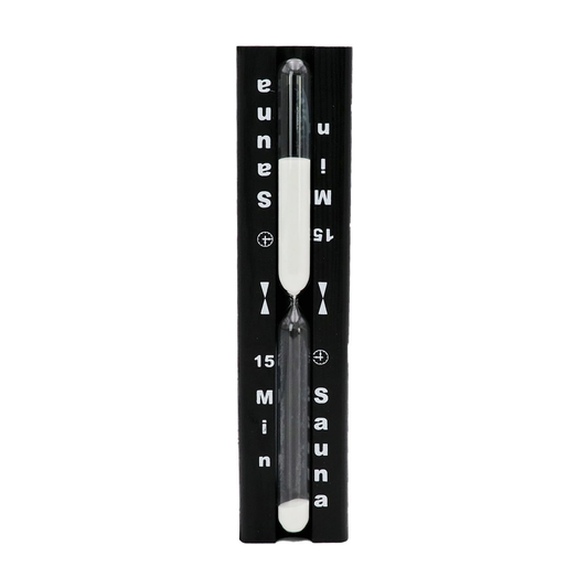 Black 15 minute sauna sand timer hourglass