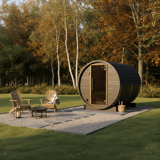 Small Wood Barrel Sauna (2-4 Person) in Black