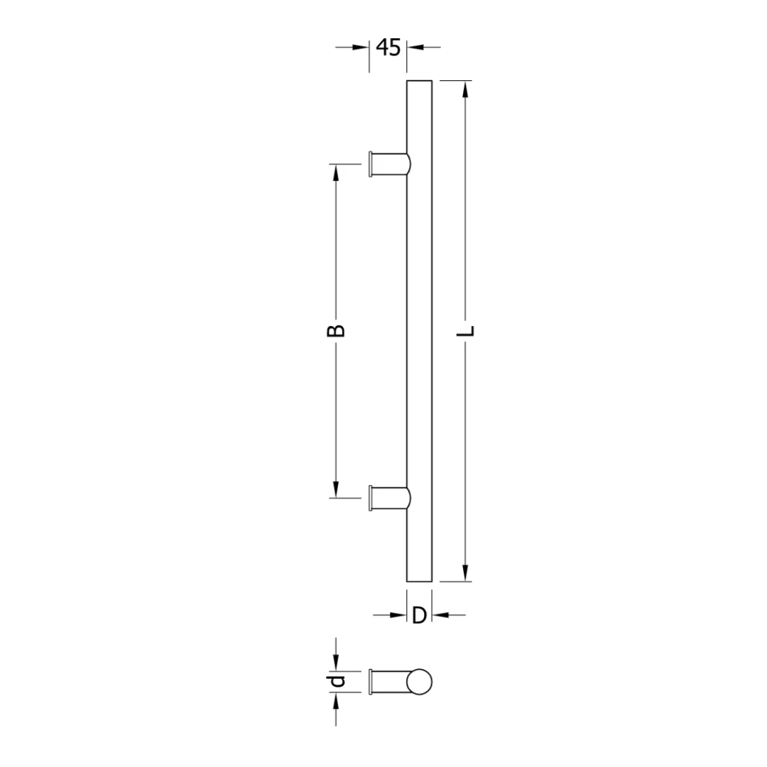 Stainless Steel Steam Room Door Handle - Guardsman Style Steam Room Door Handle | Finnmark Sauna