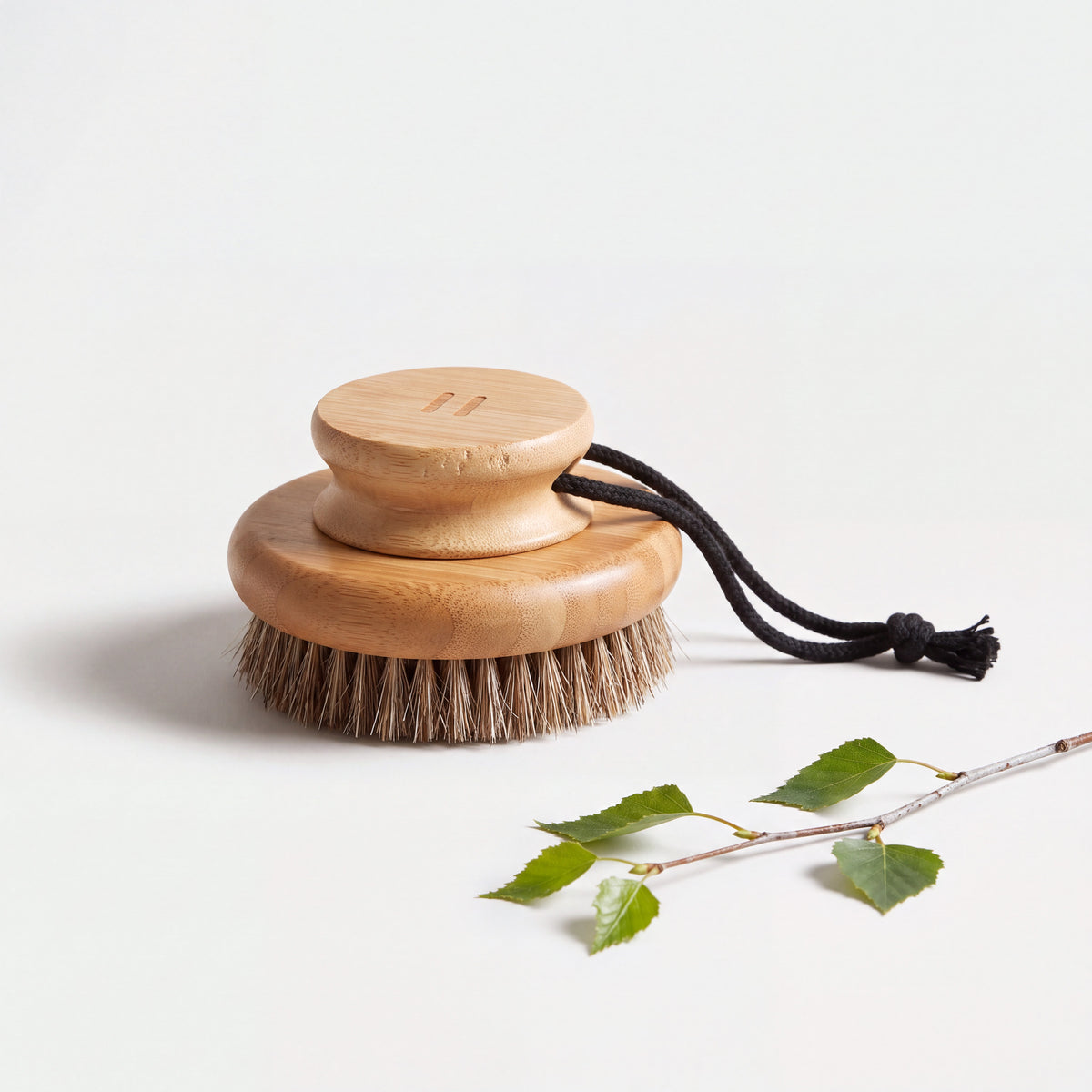 Rento Wooden Body Brush Bamboo & Natural Hair with birch twig