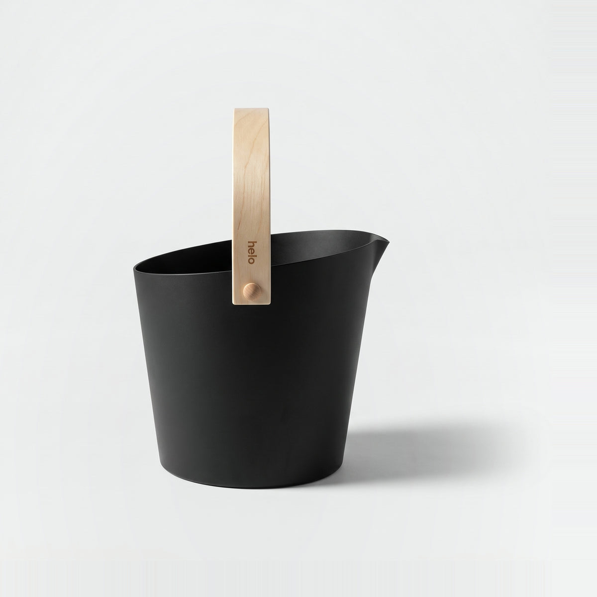 Black Anodised Aluminium Sauna Bucket (Brilliant Range) by Helo - side profile