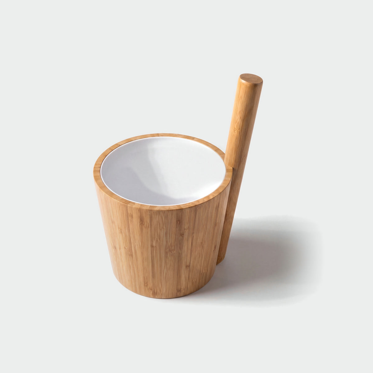 Rento Bamboo Duo Sauna Bucket 5 Litre - white insert interior
