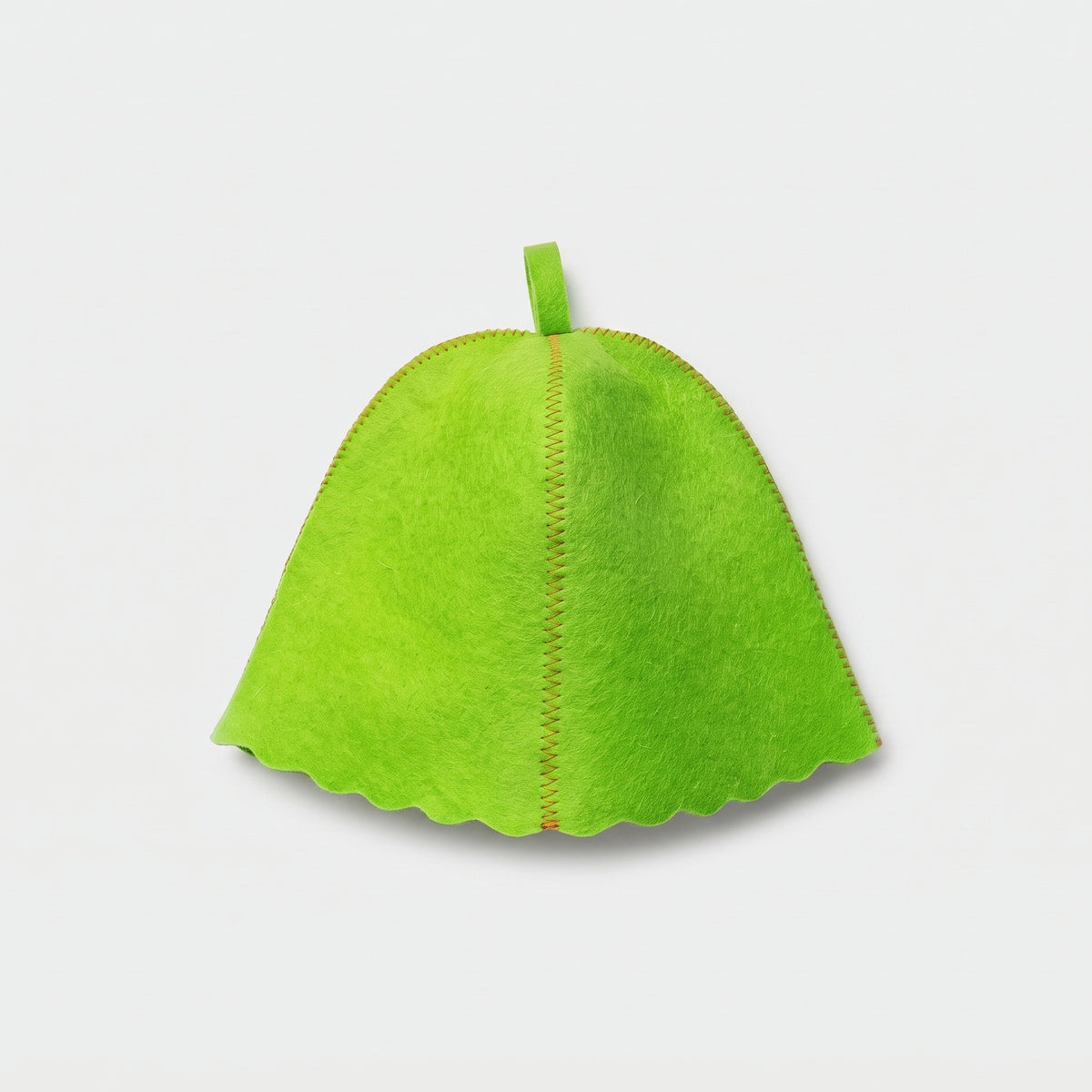 Traditional Green Sauna Hat (100% Wool) - flat lay