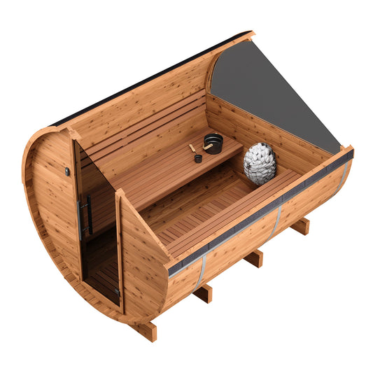 Thermo Wood Barrel Sauna - Large (6 - 8 Person) Barrel Sauna | Finnmark Sauna