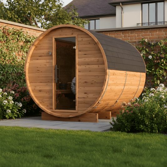 Thermo Wood Barrel Sauna - Large (6 - 8 Person) Barrel Sauna | Finnmark Sauna