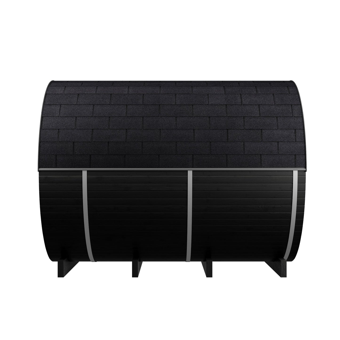 Thermo Wood Barrel Sauna - Large Black (6 - 8 Person) Barrel Sauna | Finnmark Sauna