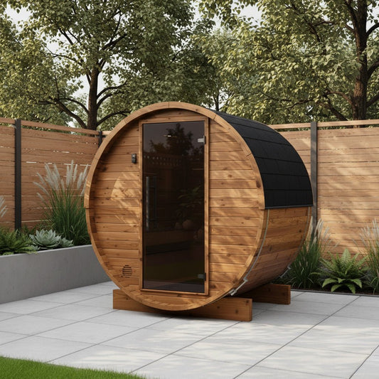 Thermo Wood Barrel Sauna - Micro (2 Person) Barrel Sauna | Finnmark Sauna