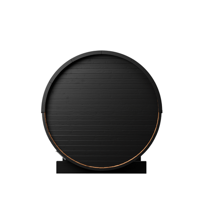 Thermo Wood Barrel Sauna - Micro Black (2 Person) Barrel Sauna | Finnmark Sauna