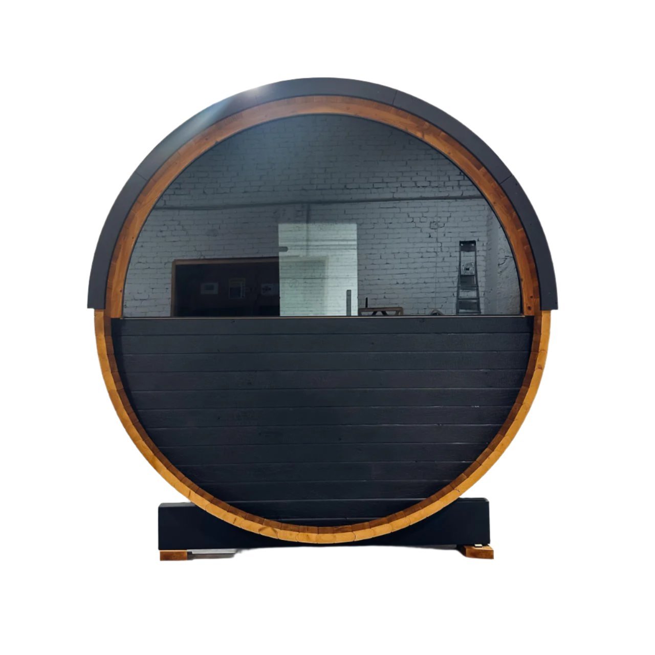 Thermo Wood Barrel Sauna - Regular Black (4 - 6 Person) Barrel Sauna | Finnmark Sauna