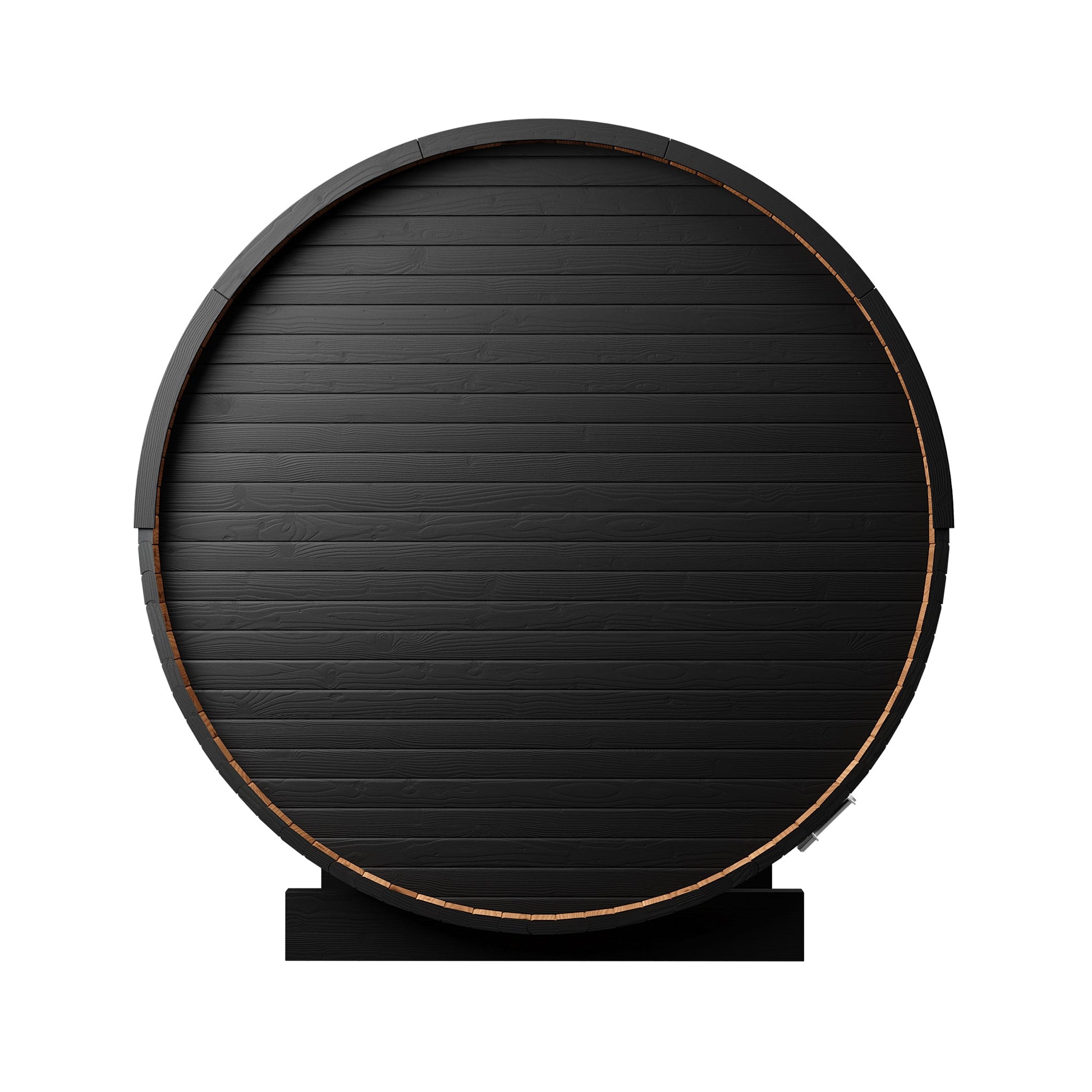 Thermo Wood Barrel Sauna - Regular with Changing Room Black (2 - 4 Person) Barrel Sauna | Finnmark Sauna
