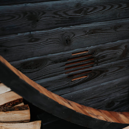 Thermo Wood Barrel Sauna with Window - Large Black (6 - 8 Person) Barrel Sauna | Finnmark Sauna
