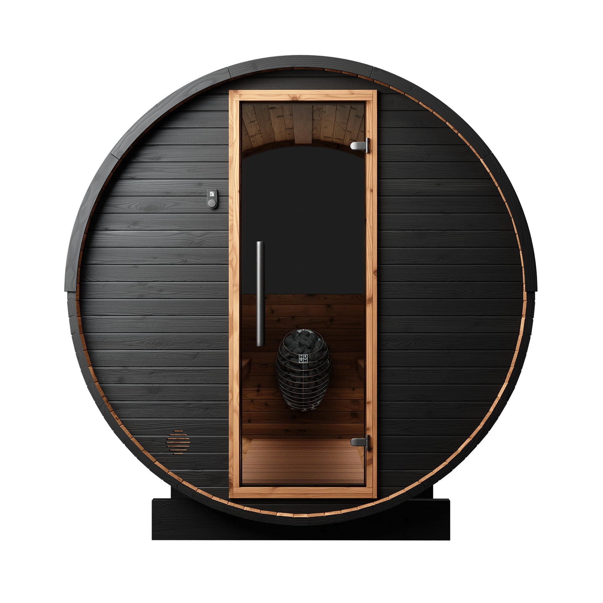 Thermo Wood Barrel Sauna with Window - Large Black (6 - 8 Person) Barrel Sauna | Finnmark Sauna