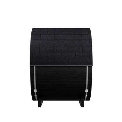 Thermo Wood Barrel Sauna with Window - Micro Black (2 Person) Barrel Sauna | Finnmark Sauna