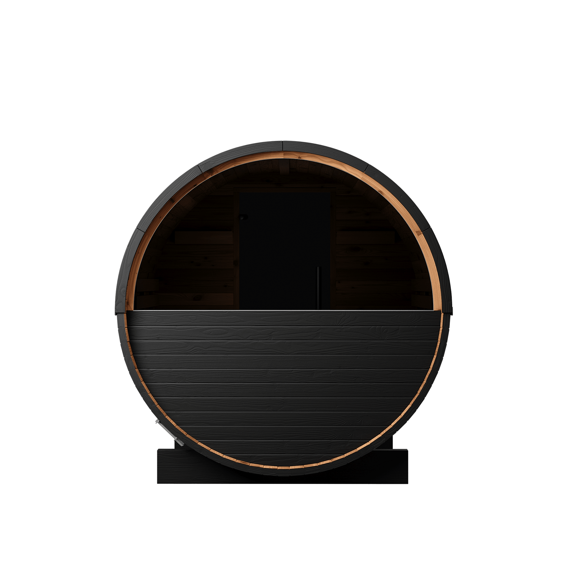Thermo Wood Barrel Sauna with Window - Micro Black (2 Person) Barrel Sauna | Finnmark Sauna