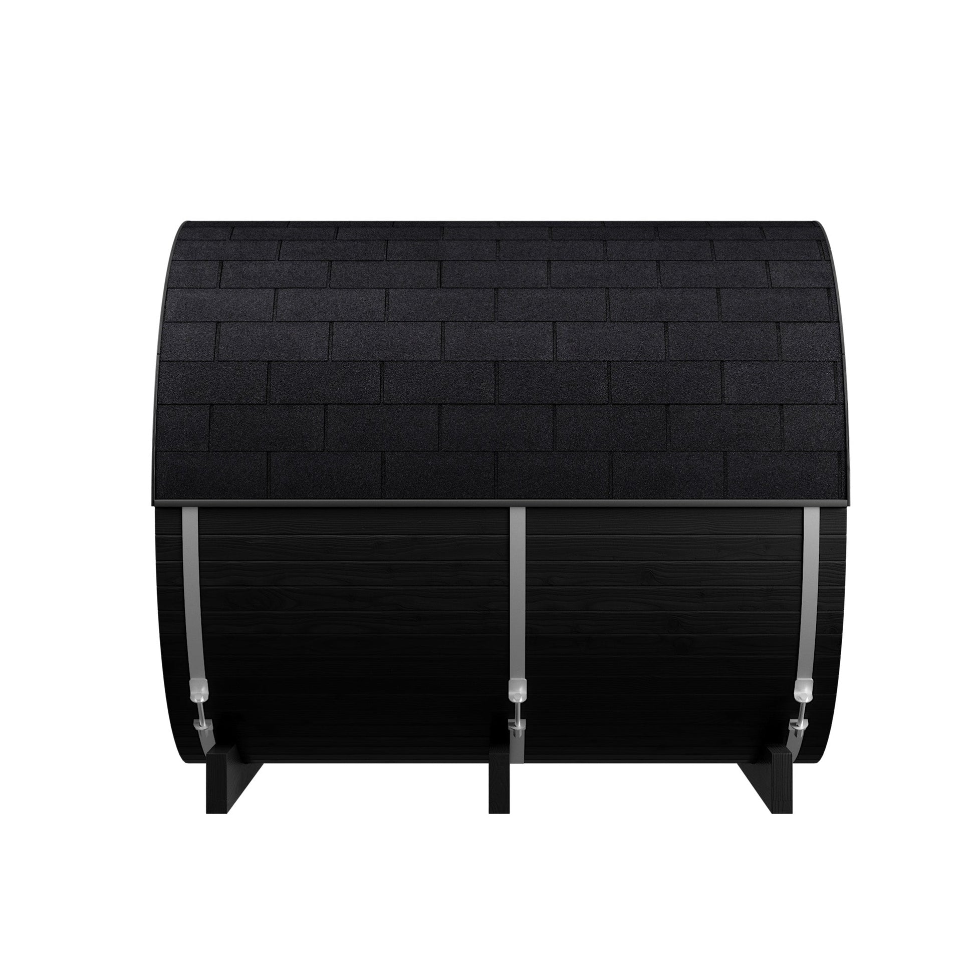 Thermo Wood Barrel Sauna with Window - Small Black (2 - 4 Person) Barrel Sauna | Finnmark Sauna