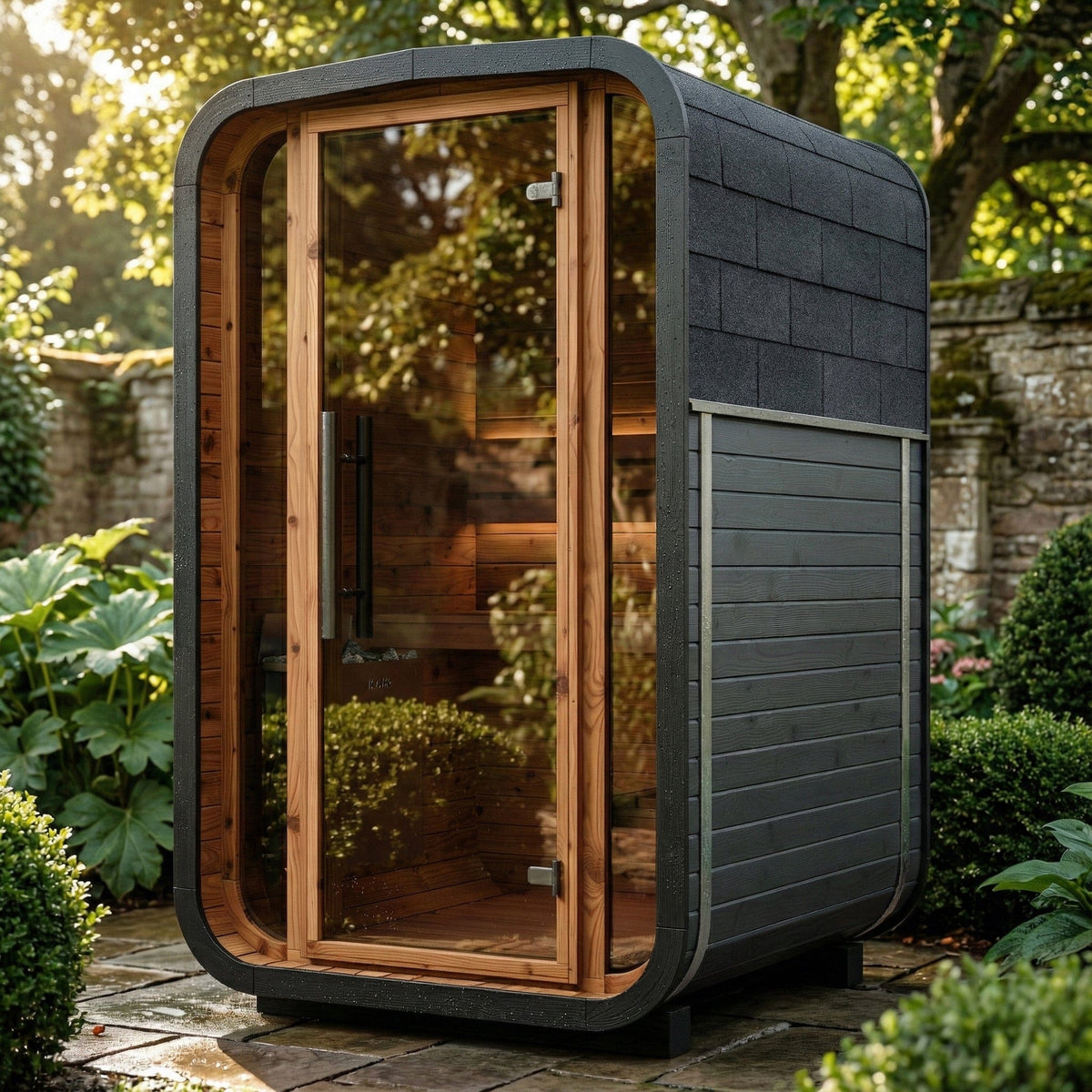 Outdoor Cube Sauna (2 Person) in Black