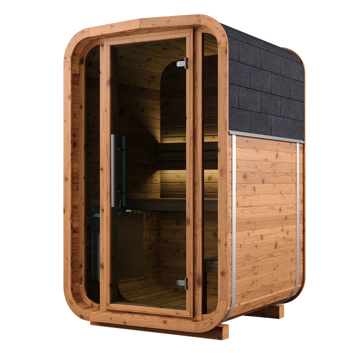 Thermo Wood Cube Sauna - Mini (2 Person) Barrel Sauna | Finnmark Sauna