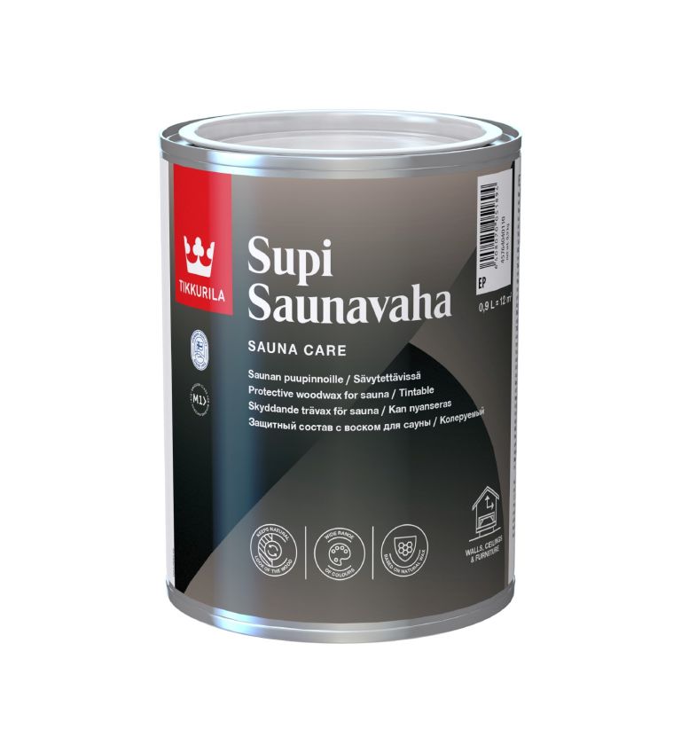 Tikkurila Supi Sauna Wax clear protective wood wax 1 litre tin