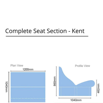 Tileable Steam Room Complete Seat Section 1.2 m - Kent