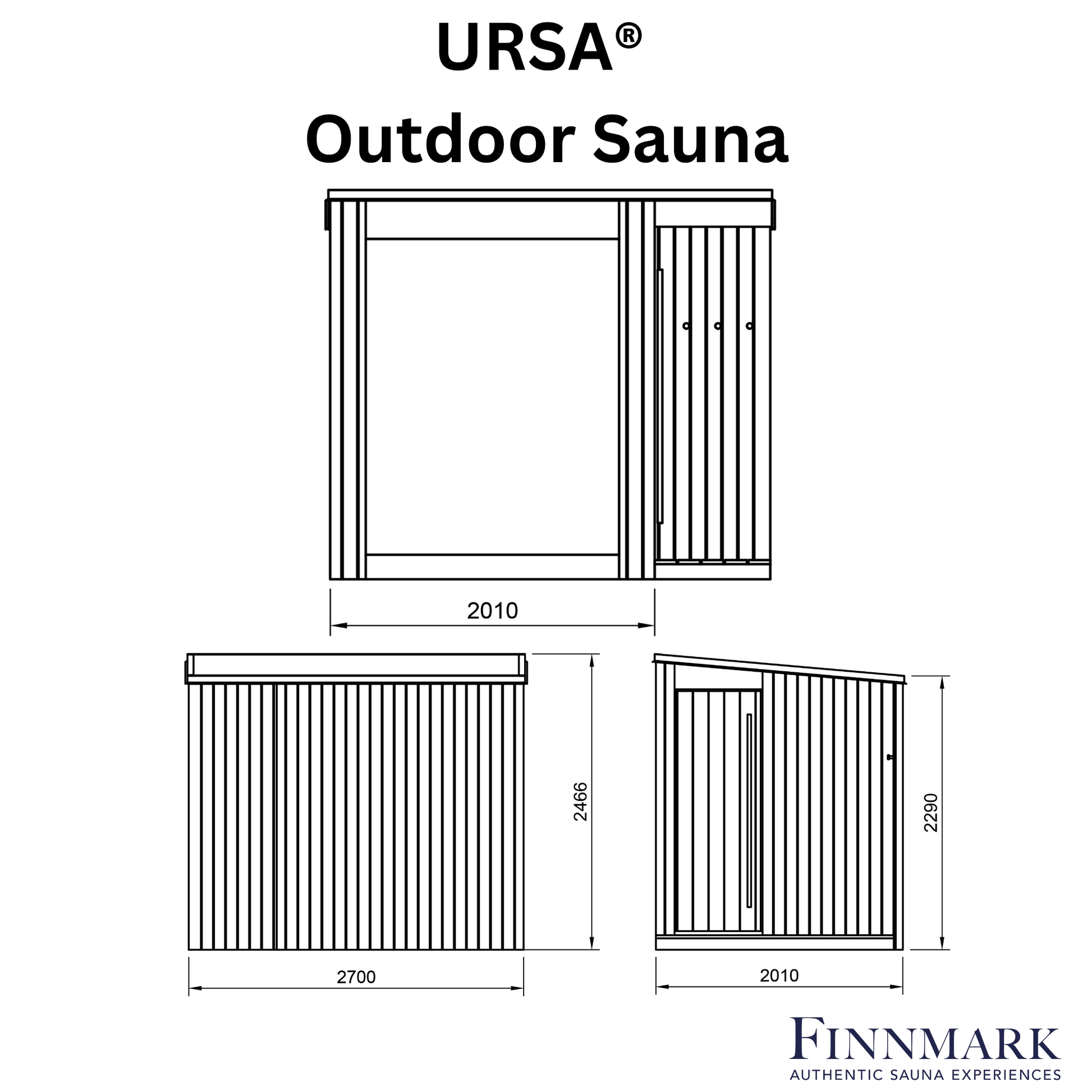 URSA® Outdoor Sauna (3 - 4 Person) Modular Outdoor Sauna | Finnmark Sauna