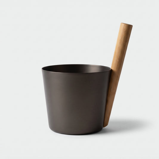 Rento 5l Anodised Aluminium Sauna Pail in Brown/Black - hero