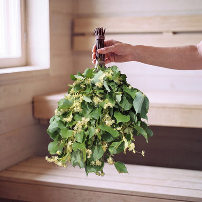 Sauna Whisk Linden - held in the sauna
