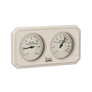 Box Style Sauna Thermometer & Hygrometer Aspen Sauna Thermometer | Finnmark Sauna
