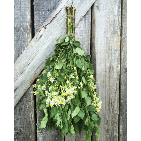 Dried Hand Made Sauna Whisk / Sauna Vihta - Birch & Camomile