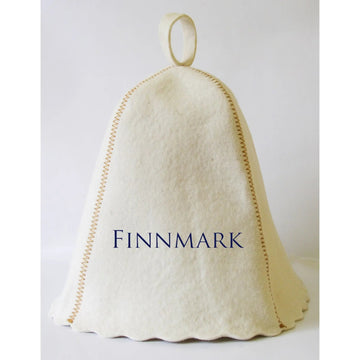 Finnmark Traditional White Sauna Hat 100% Wool