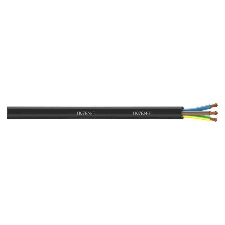 H07RN-F 3 Core Single Phase Rubber Cable - Black Cut to Size Per Metre Cable | Finnmark Sauna
