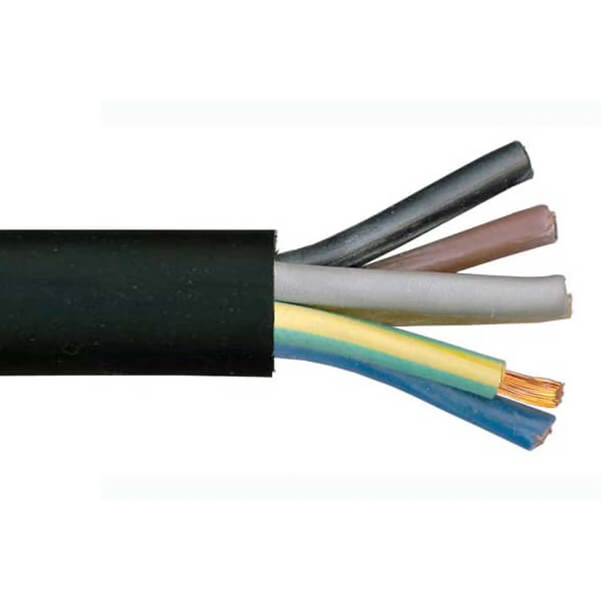 H07RN-F 7 Core Rubber Cable - Black Cut to Size Per Metre Cable | Finnmark Sauna
