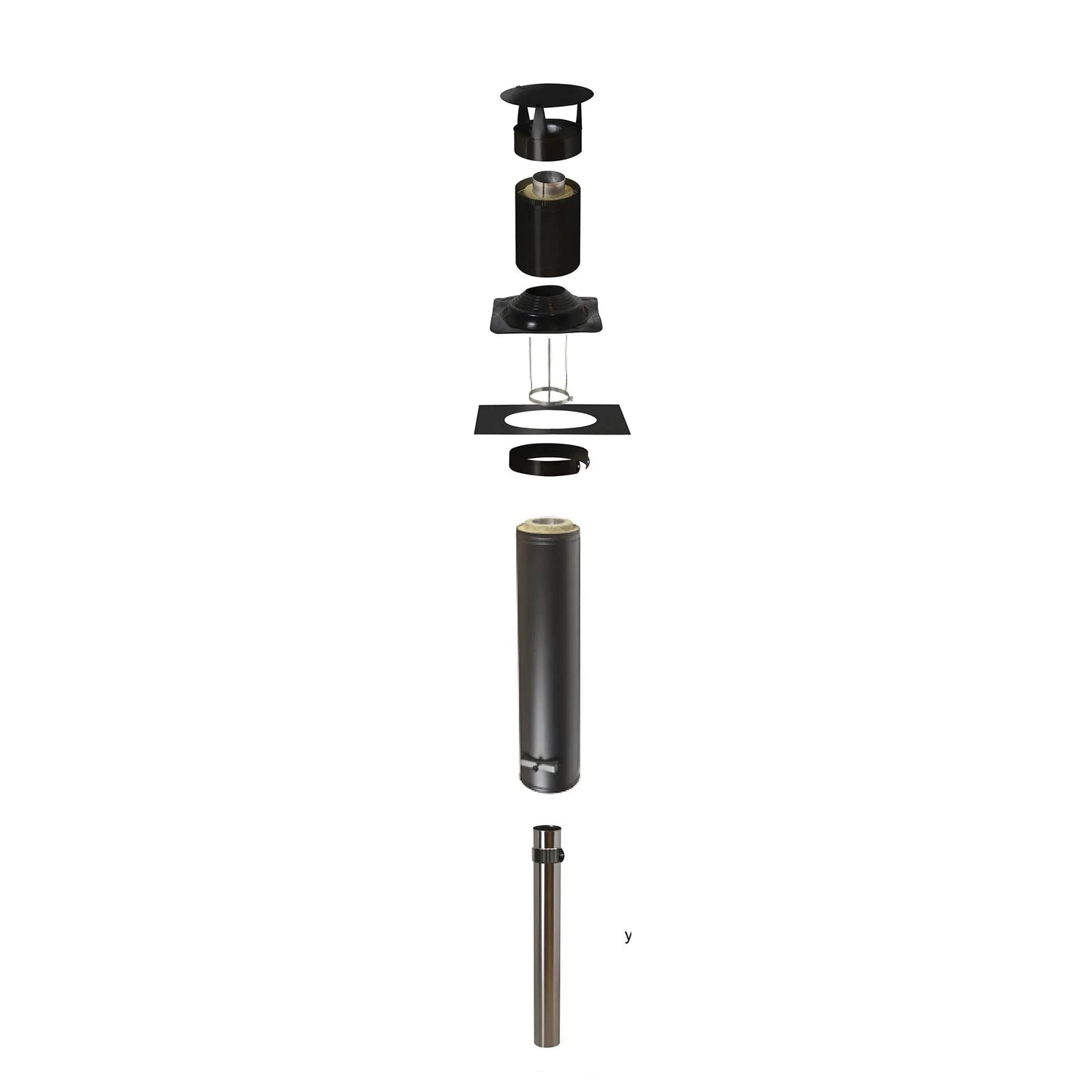 Narvi Insulated Steel Flue / Chimney Kit 15 D-125mm & Extension Tubes Flue parts, adapters & flanges | Finnmark Sauna