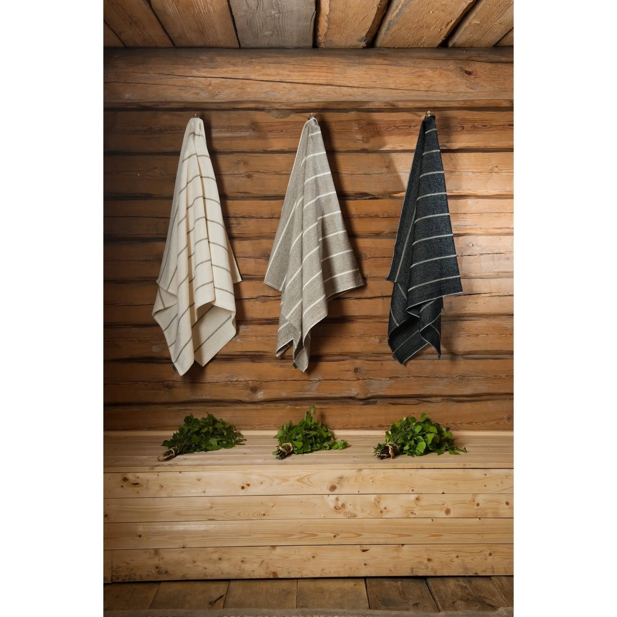 Liituraita Terry Linen Towel by Jokipiin Sauna Towel | Finnmark Sauna