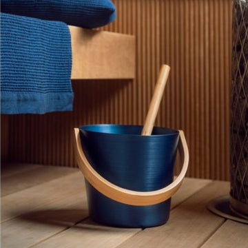 Rento 5 Litre Anodised Aluminium Sauna Bucket in Dark Blue