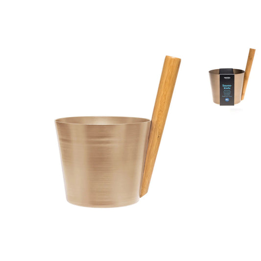 Rento 5 Litre Anodised Aluminium Sauna Pail in Champagne Sauna Bucket/Pail | Finnmark Sauna