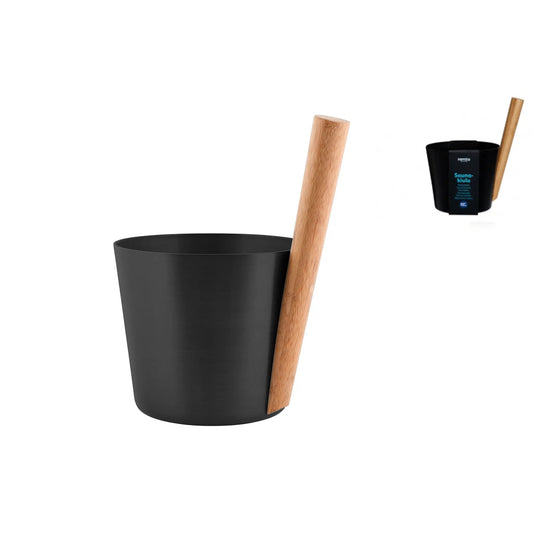 Rento 5l Anodised Aluminium Sauna Pail in Black Sauna Bucket/Pail | Finnmark Sauna
