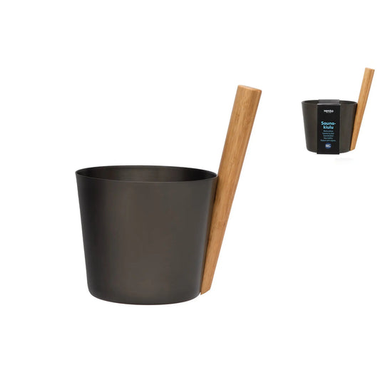 Rento 5l Anodised Aluminium Sauna Pail in in Brown/Black Sauna Bucket/Pail | Finnmark Sauna