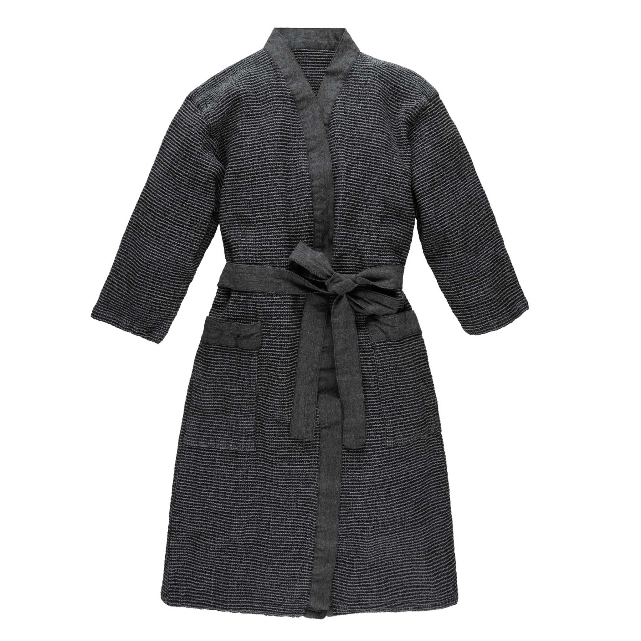 Rento Kenno Bathrobe Recycled Cotton Grey/Black Sauna Robes & Dressing Gowns | Finnmark Sauna