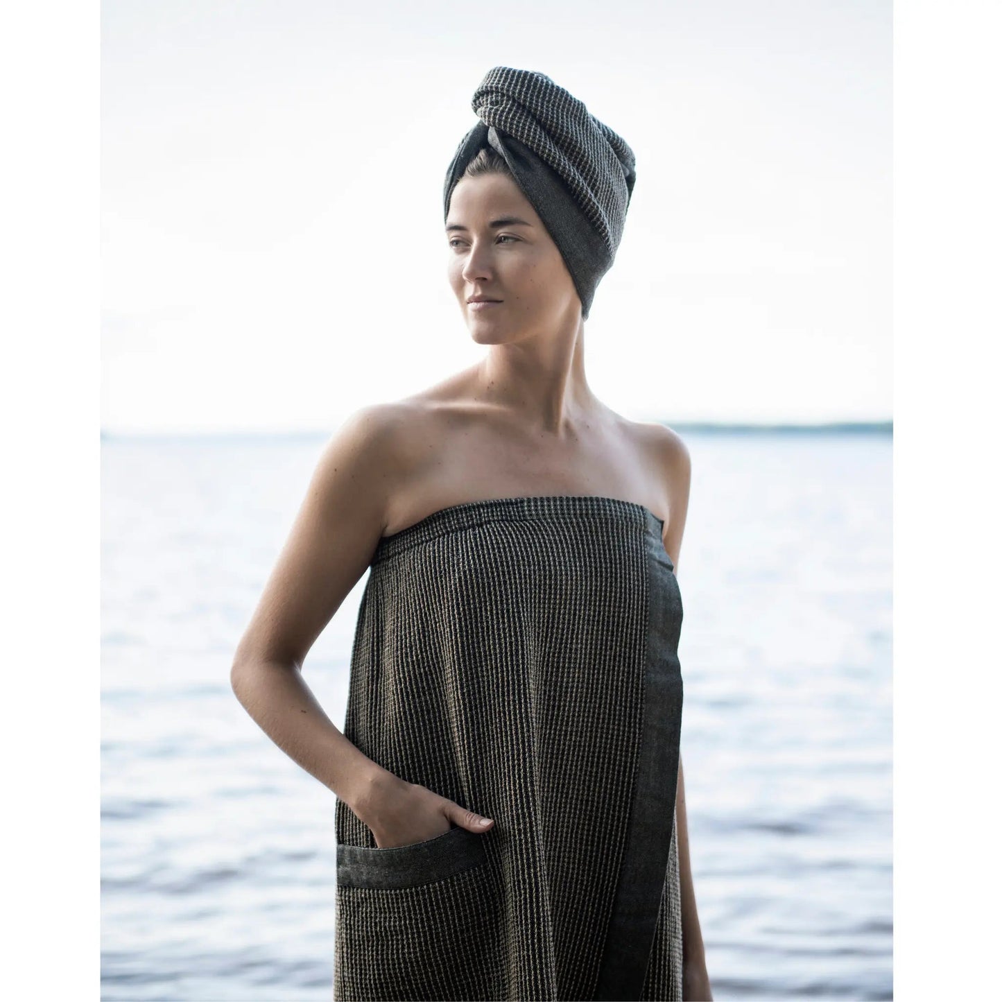 Rento Kenno Sarong Brown Sauna Towel | Finnmark Sauna