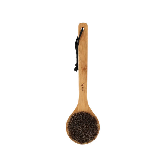 Rento Round Sauna Bath Brush Bamboo & Natural Hair Bath Brush | Finnmark Sauna