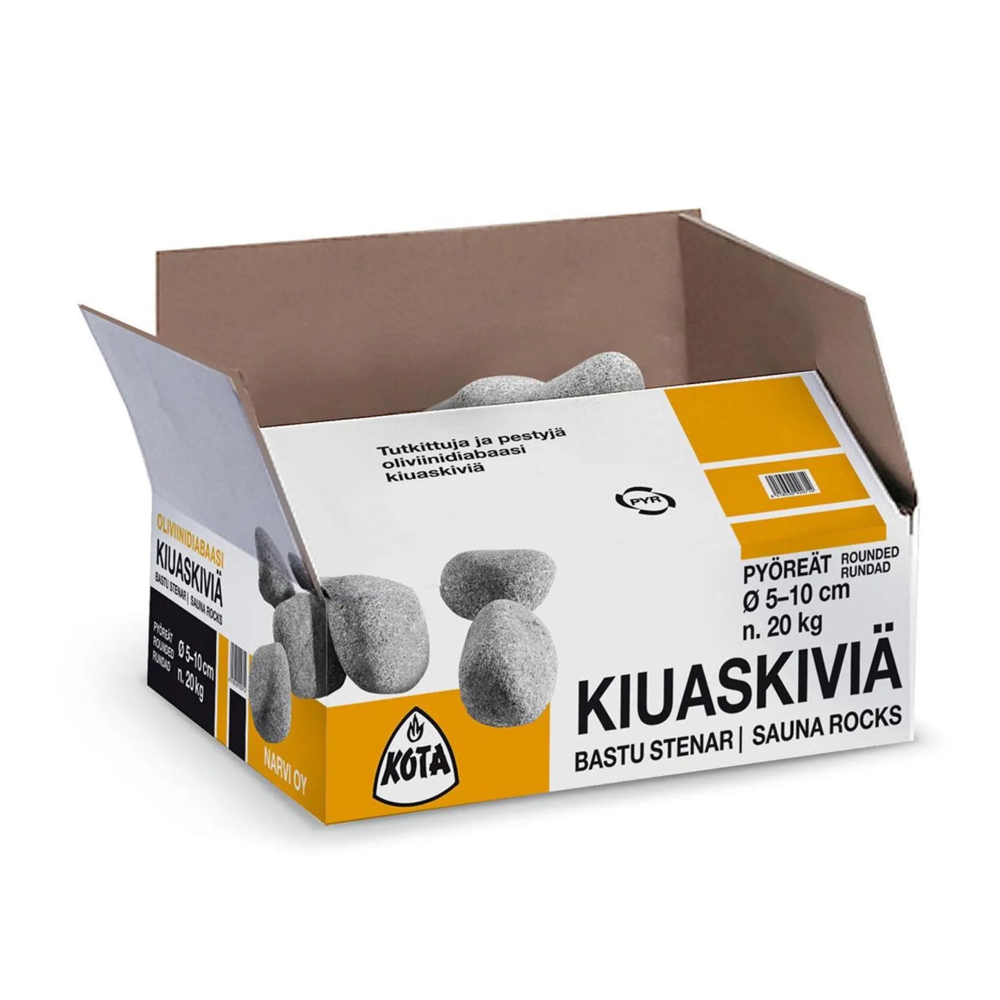 Rounded Olivine Diabase Sauna Stones 5-10cm Sauna Stones | Finnmark Sauna