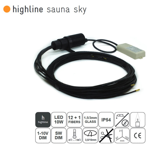 Sauna Lighting SAAS Highline Sauna Sky Sauna Light | Finnmark Sauna