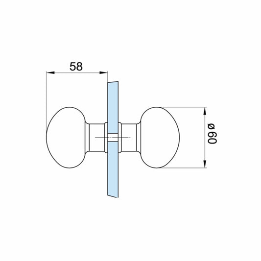 Sauna & Steam Room Door Handle - Wooden Knob Style Handle