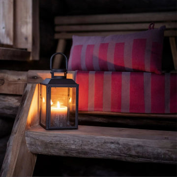 Sauna Textiles Starter Bundle - Laituri Seat Cover & Pillow Red Sauna Seat Cover | Finnmark Sauna