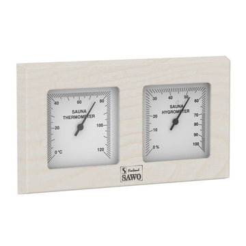 Square Sauna Thermometer & Hygrometer Aspen