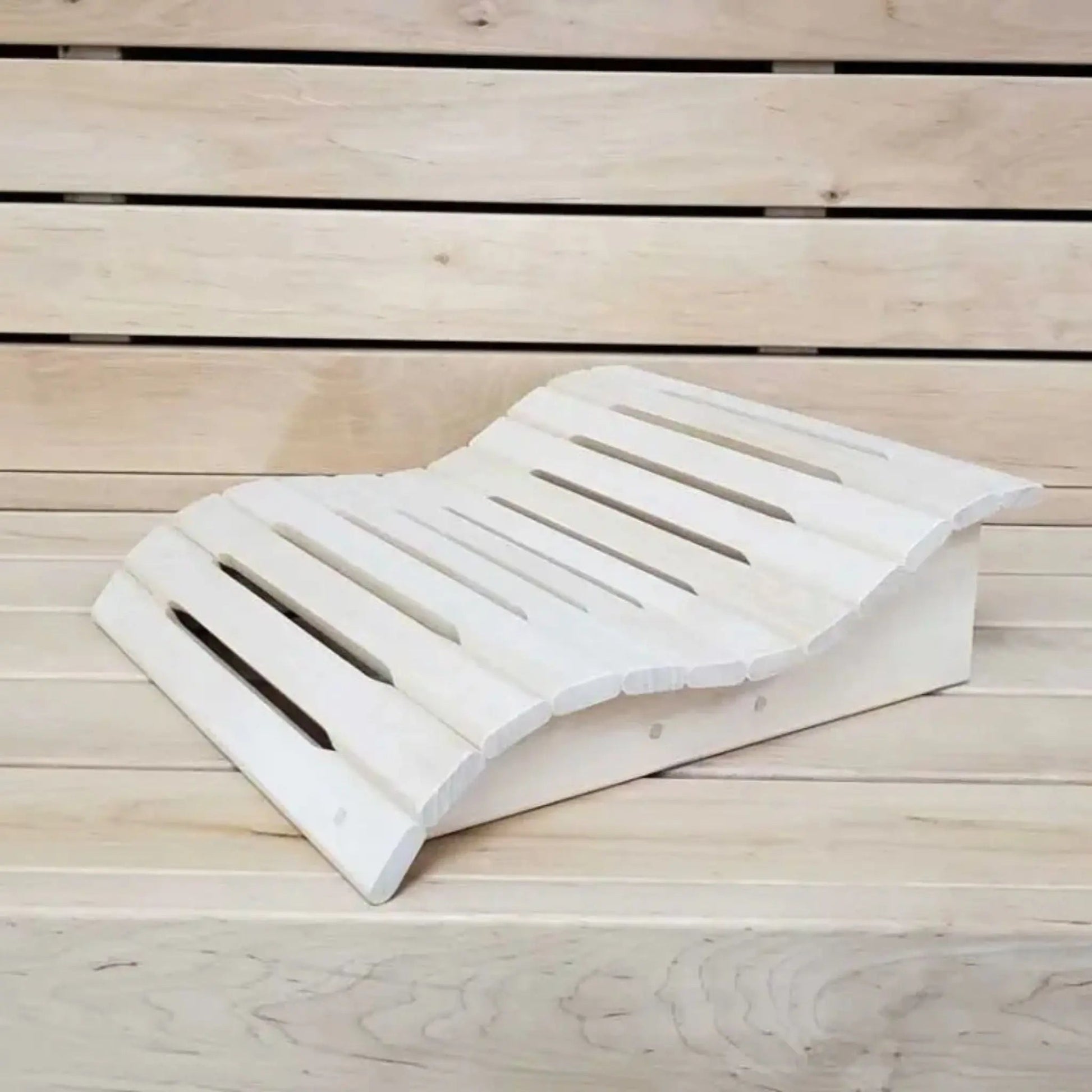 Sturdy "Wave" Sauna Headrest / Footrest in Linden Wood Headrest | Finnmark Sauna