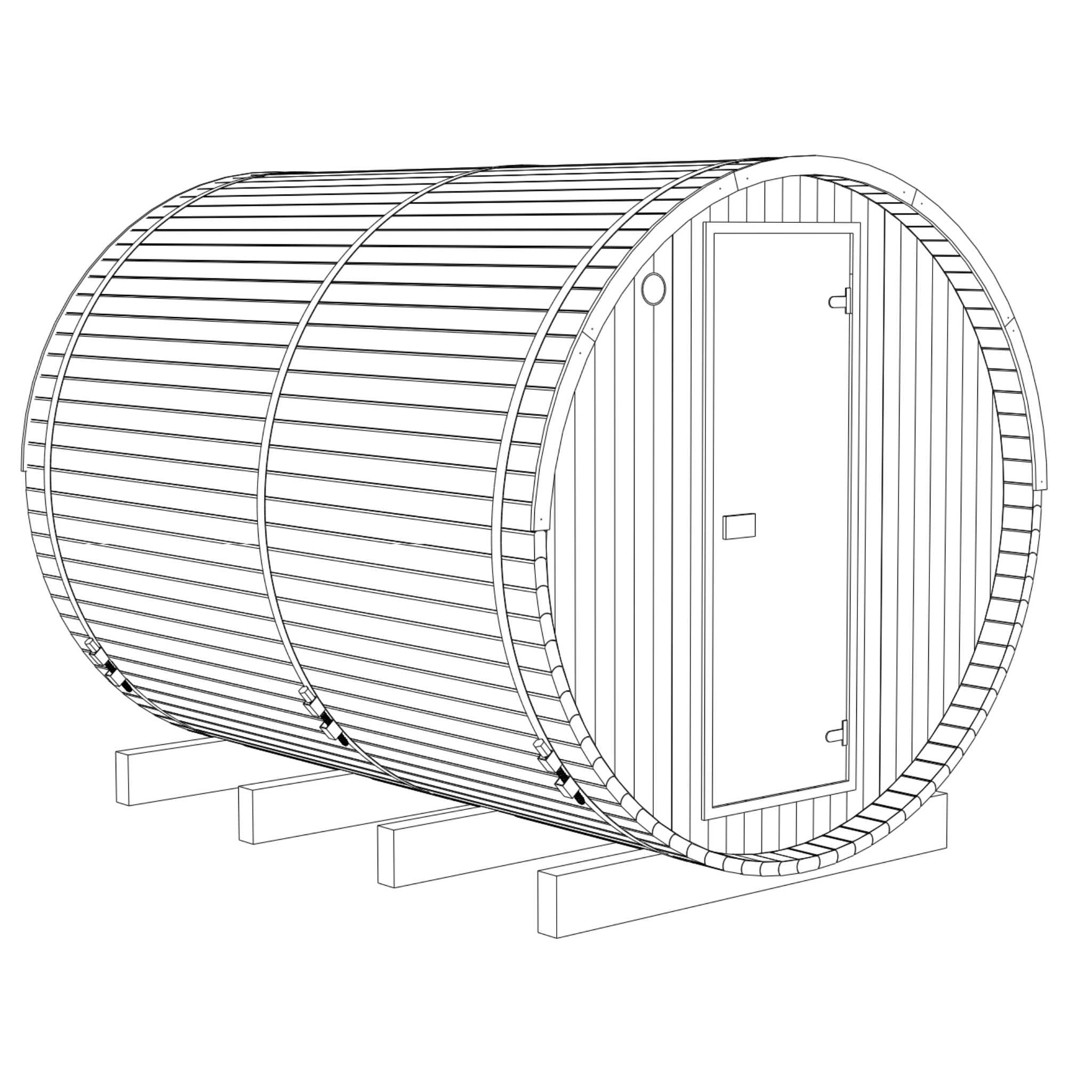 Thermo Wood Barrel Sauna Large Finnmark Sauna